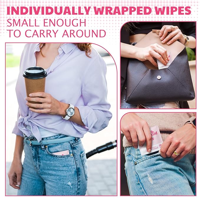 Timgle 100 Pcs Travel Deodorant Wipes Individually Wrapped Armpit Antiperspirant Deodorant Sweat Body Wipes for Women Men Teens Sports Travel Cleanse Skin and Underarm Excessive Sweating(Rose)