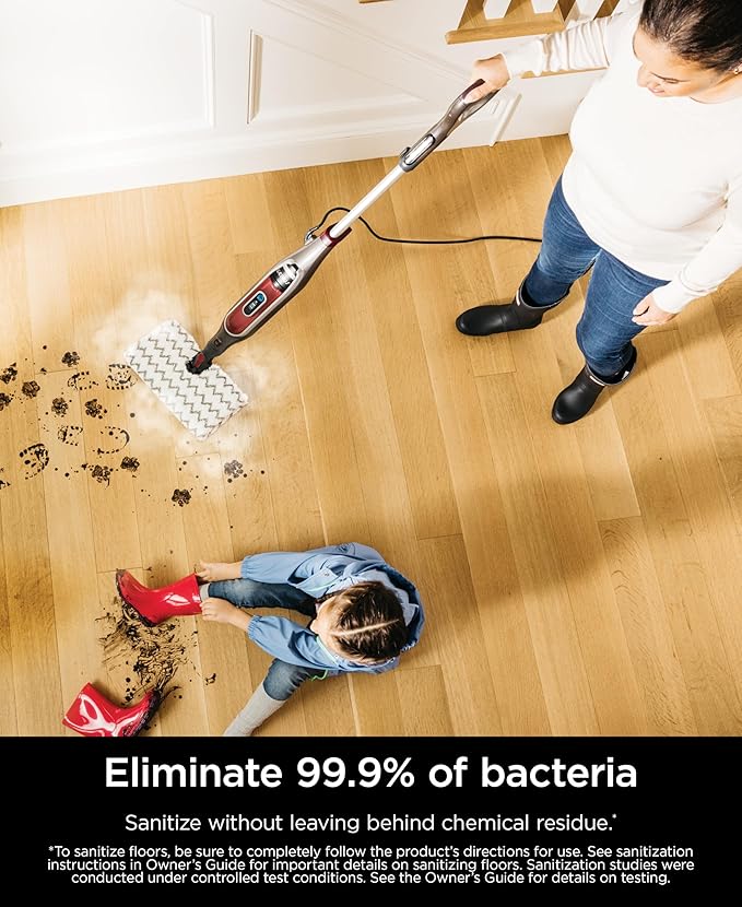 Shark | Steam Mop for Home | Lightweight | Powerful Steam Cleaning with Steam Blaster Technology | Includes 2 Mop Pads | Ideal for Hardwood Floors, Tile, Laminate | Burgundy/Gray | S5003D