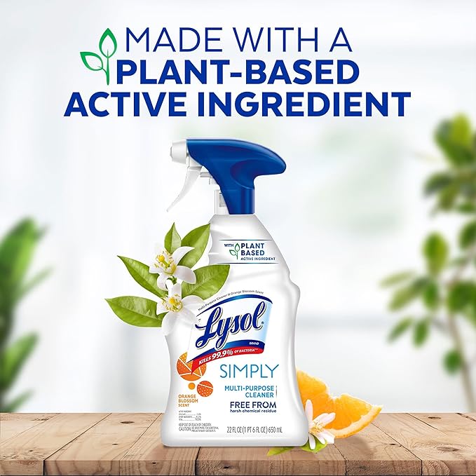 Multi-Surface Cleaner Spray, 2 Pack Plant Based Ingredients, Bleach and Dye Free, Safe around Kids and Pets, 22 oz. Each Plus Bonus Zompo-z Microfiber Cleaning Cloth