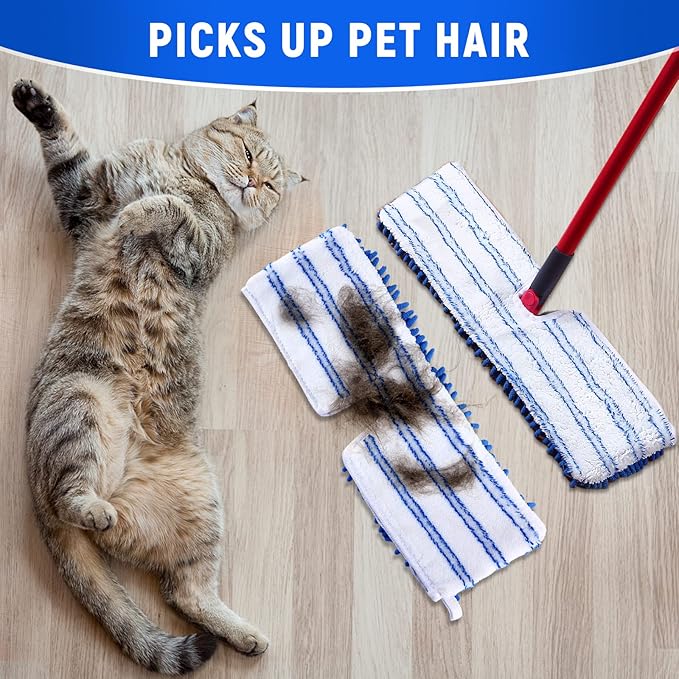 4 Pack Microfiber Flip Mop Refills,Compatible with O-Cedar Dual Action Mop,Replacement Mop Heads for Dry/Wet Use,Machine Washable.