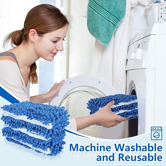 4 Pack Microfiber Mop Refills Compatible with O-Cedar, Dua-Action Microfiber Flip Mop, Replacement Mop Heads for Dry/Wet Use, Machine Washable, Double Sided Mop Pads for Floor Cleaning