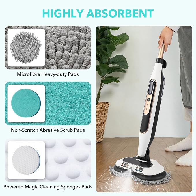 6 Packs Steam Mop Pads Replacement Power Pads Compatible with Shark,S8201 S8001 S7001 S7201 S7000AMZ S7000 S7005 S7020 S7001C Dirt Grip Scrub Adsorb Washable Pad