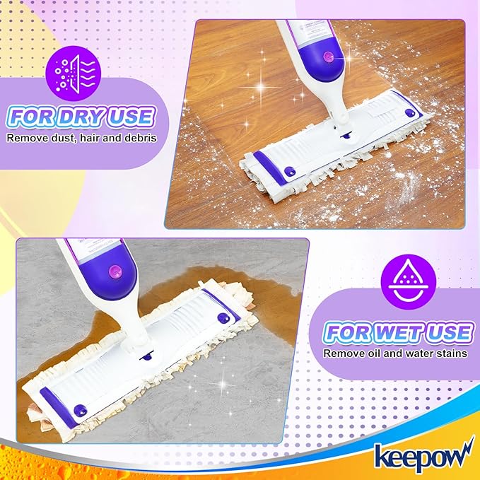 Power Mop Pads Refills Compatible with Swiffer PowerMop Multi-Surface Mopping Pad Disposable Replacement Mop Refill Pads Safe on All Floors Cleaning (5 Pack, Brown)