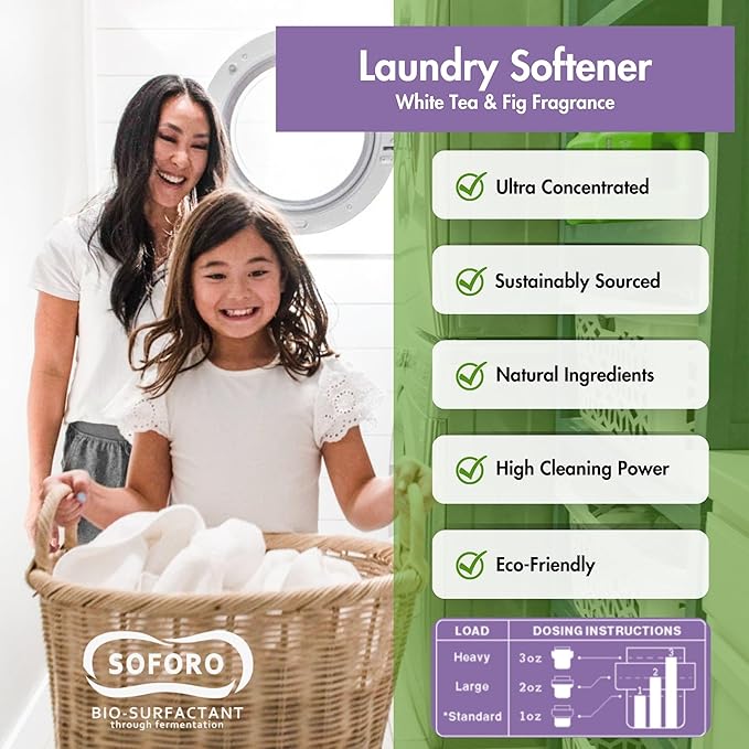 Everyday Clean House Starter Bundle - Laundry Detergent, Fabric Softener, Dish Soap, Eco Friendly, Biodegradable - White Tea and Fig