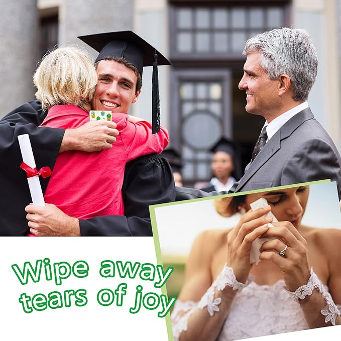 100 Pcs Pocket Tissues Packs Small Travel Tissue Personal Facial Tissues Eucalyptus Leave Pocket Tissues Cute Individual Facial Tissue Packs for Wedding Party Favors