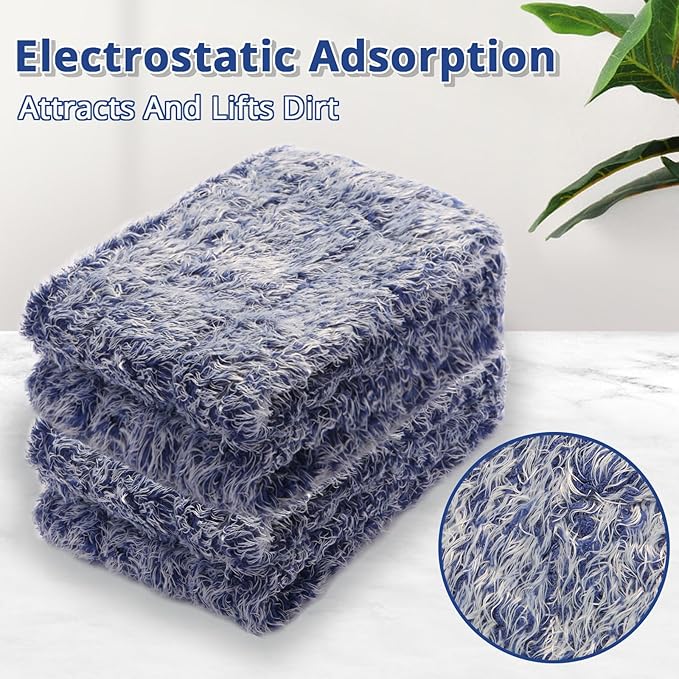 3 Pack Microfibe Dusting System Pads Compatible with Bona Mop Replacement Pads Washable Reusable Multi-Surface Cleaner Wood Hard Hardwood Surface Floor Cleaner Refill Wet Floor Cleaning Pads Mop