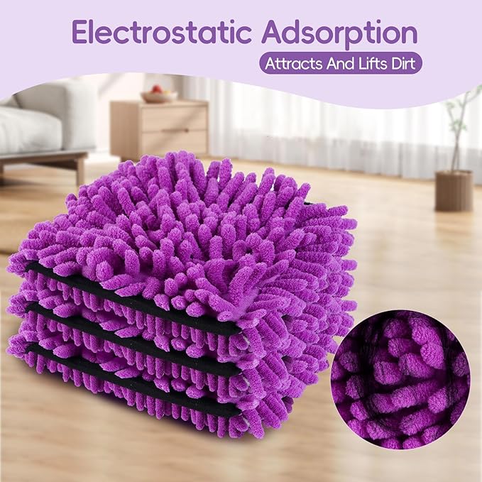 4 Pack Pet Floor Cleaner Dog Microfiber Sweeping Pad Pet System Compatible with Bona Mop,Hardwood Floor Cleaner Pads Washable Reusable Microfiber Cleaning Pad Replacement Multi-Surface Cleaner Refill