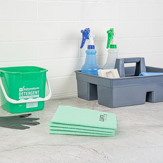 Restaurantware-Clean Tek Professional 13 x 15 Inch Cleaning Cloths, 5 Reusable Cloth Towels - Machine Washable, Absorbent, Green PVA Microfiber Cleaning Rags, Fast Drying,For Windows Or Cars