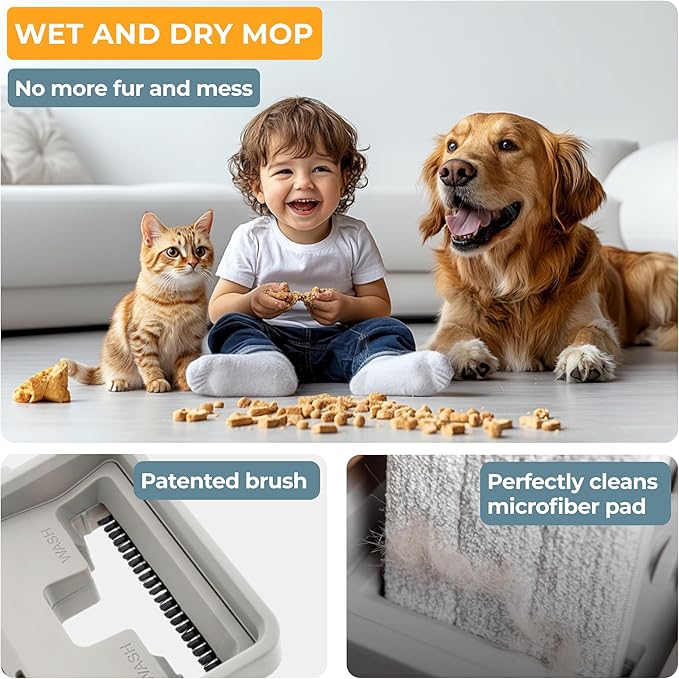 Small Hardwood Floor Mop and Bucket Set, Mops for Floor Cleaning, Microfiber Mop and Bucket System for Home, Flat Squeeze Mop Bucket, Apartment Essentials, Cleaning Supplies, Wall Mop
