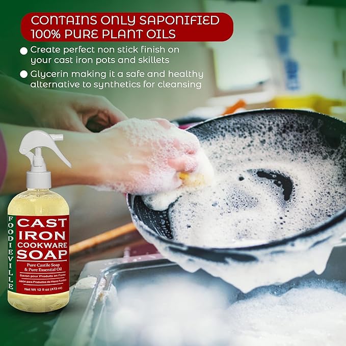 Creation Farm Cast Iron Soap – Plant-Based Cleaner – Ideal for Skillets, Griddles, Pots & Dutch Ovens – Home & Camping Cookware Care - Foodieville