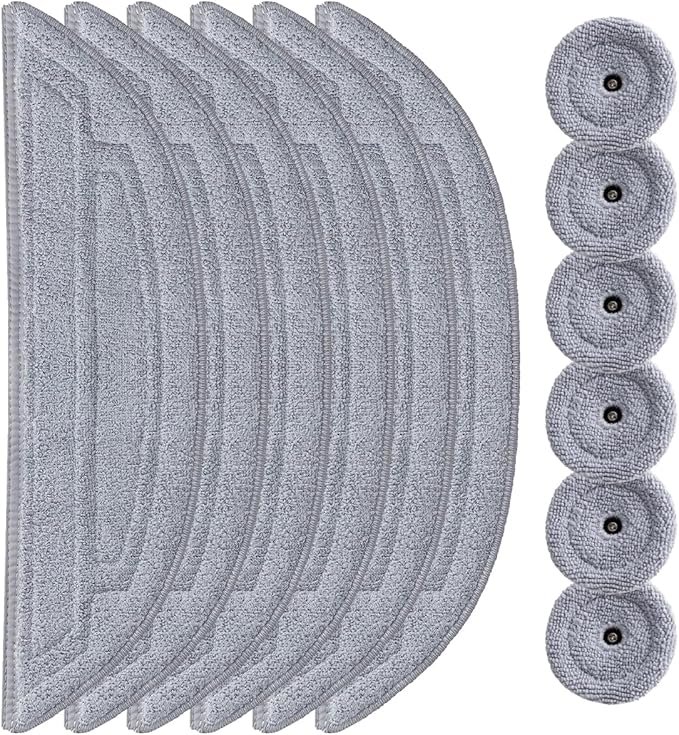 12Pack Microfiber Mop Cloths Compatible with Roborock S8 MaxV Ultra, S8 Max Ultra Robot Vacuum,6 Pack Mop Pad Replacement Accessories with Dual Sonic Vibrations Modules