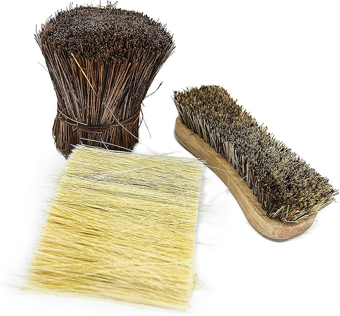 All-Natural Wooden Scrub Brush Set | Wooden Handle | Tampico and Palmyra bristles | Eco Friendly Cleaning Products | Pack of 2