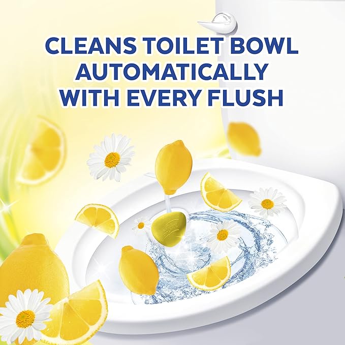 Lysol Automatic In-The-Bowl Toilet Cleaner, Cleans and Freshens Toilet Bowl, Lemon Breeze Scent, (Pack of 8)