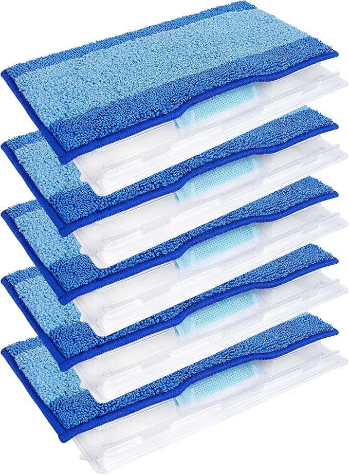 KEEPOW 5 Pack Compatible with Shark Vac Mop Pads Refills, Reusable Mop Pads Compatible with Shark Mop Pads VM252 VM251 VM250 VM200 VMP30