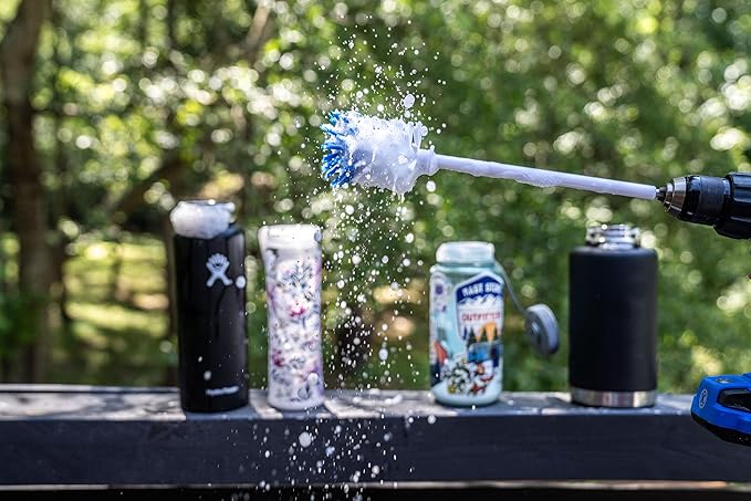 Bottle Brush - Drill Accessory - Clean Water Bottles, Coffee Mugs, Cups, Pots, Glasses, Jars, Blenders & Pitchers