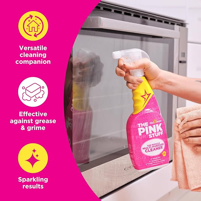 Stardrops The Pink Stuff Multi-Purpose Spray, Window & Glass Cleaner, and Bathroom Foam Spray Bundle – All-in-One Home Cleaning Solution (3-Pack)