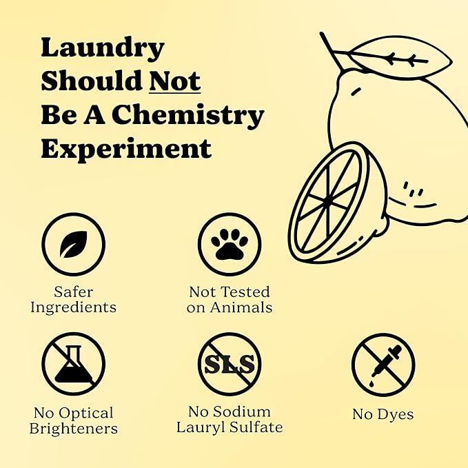 Pronounce Laundry Detergent Powder Alternative | Earth-Derived Ingredients, Eco-Friendly, Safer for Sensitive Skin, Eczema, and Babies. Stain + Smell Fighting. HE Safe (Lemon, 120 Loads).