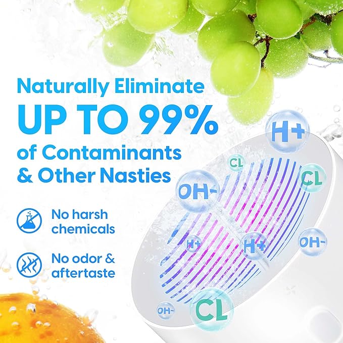 AquaPure - Fruit and Vegetable Washing Machine, 1-Year Warranty, Fruit Cleaner Device That Cleans Fresh Produce in Water, Waterproof Fruit and Vegetable Cleaner, Fruit and Veggie Purifier