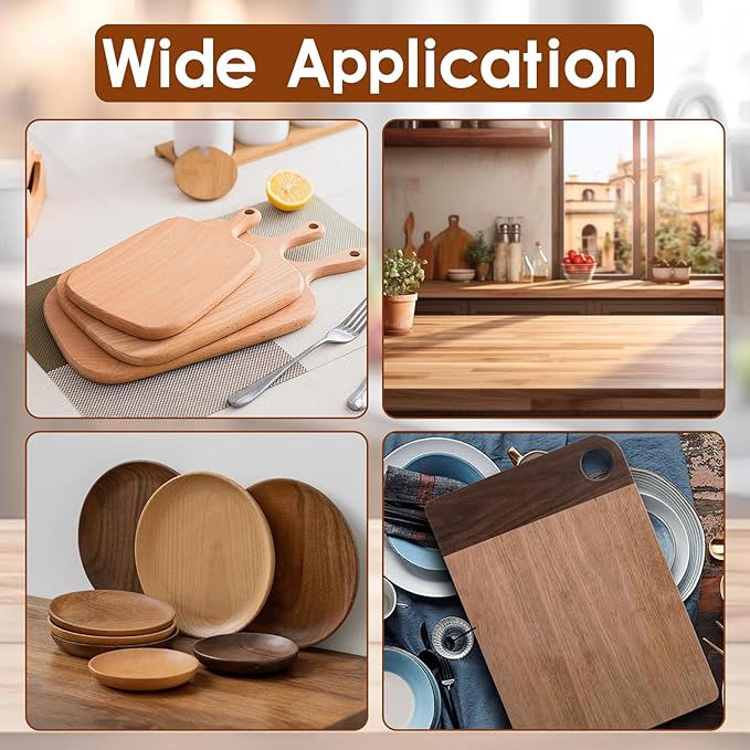 3 Pcs Cutting Board Oil Wax Applicator and Scrub Brush Set Natural Bamboo Wood Applicator for Mineral Oil Boards, Wooden Butcher Blocks, Spatulas, Spoons, Wooden Worktops, Utensil Care