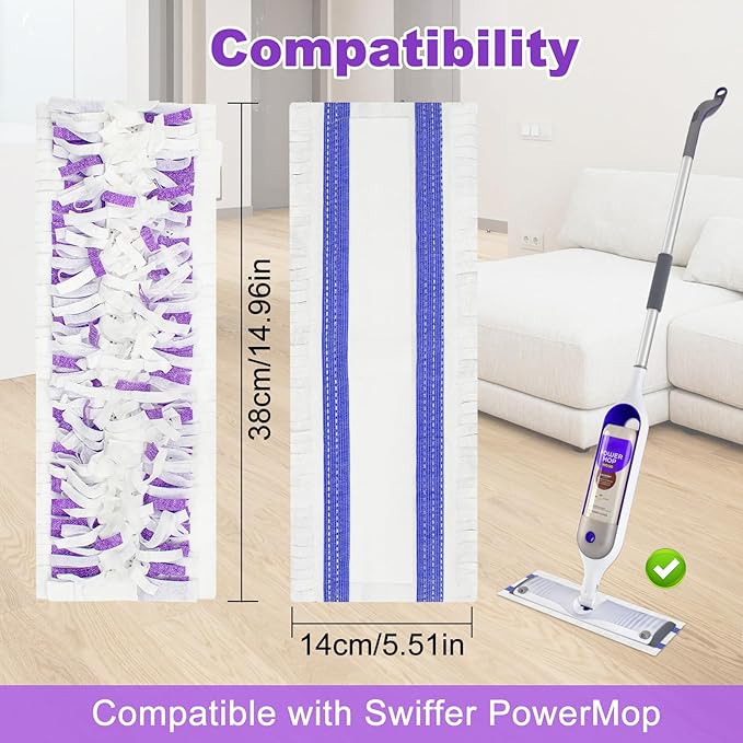 30 Pack Disposable Mopping Pad Refills Compatible with Swiffer PowerMop, Power Mop Refill Pads Replacements for Swiffer Power Mop Spray Mop Dry&Wet Pads Refills for Multi-Surface Floor Cleaning
