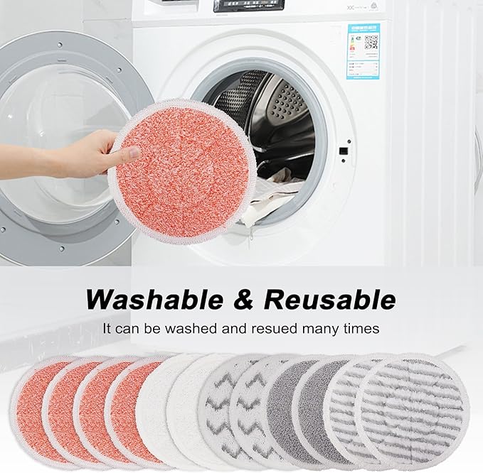3897A Steam Mop Pads for Bissell SpinWave SmartSteam Scrubbing Steam Mop - Replacement Rotating Mop Head Fit 3897A 3712 3712W, Model No 1641112 (4+2+2+2+2