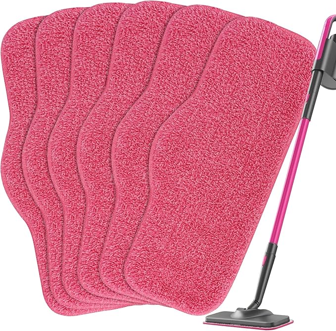BeiLan Microfiber Steam Mop Pads Compatible with Schenley Steam Mop Cleaner - 6 Pack Washable and Reusable Replacement Mop Pads Accessories - Also Fit for swiffer wet jet