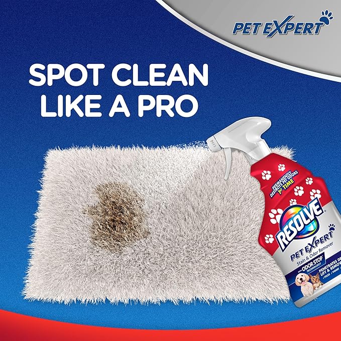 Resolve Pet Expert Stain and Odor Remover, Carpet Cleaner, Pet Stain and Odor Remover, Carpet & Upholstery Cleaner - Removes Stains and Odors, 22 oz (pack of 1)
