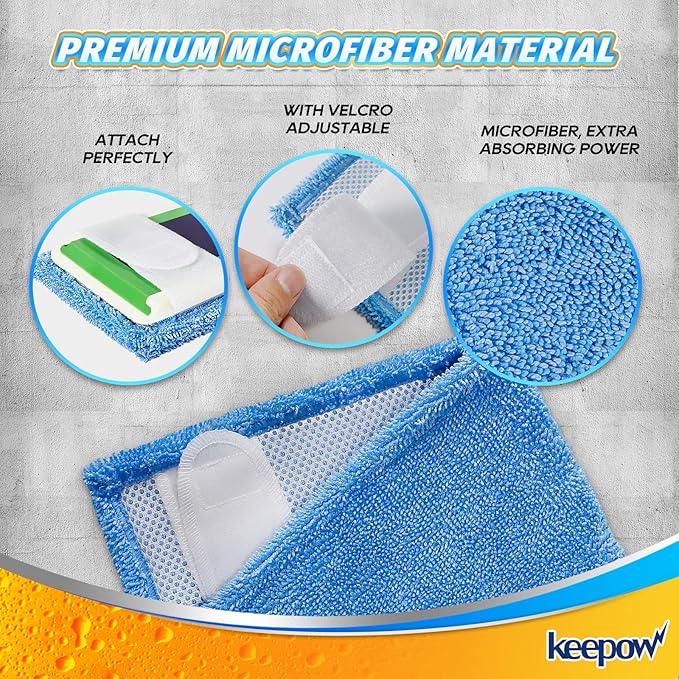 KEEPOW XL Dry Sweeping Cloths for Swiffer Sweeper X-Large Mop, XL Wet Pads Refills, Reusable Mopping Pads, Washable Microfiber Pads for Surface/Hardwood Floor Cleaning (6 Pack)