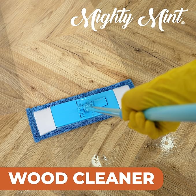 Mighty Mint Wood Cleaner and Conditioner, Non-Toxic, Spray Cleans and Renews Wood, Natural Peppermint Scent, 16oz