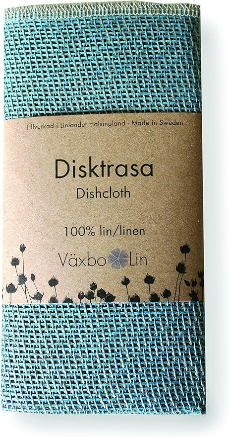 100% Linen DISKTRASA Dishcloth | Made in Sweden | Stunning Array of Colors (Turquoise)