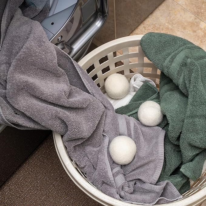 Wool Dryer Balls XL 4-Pack - 100% Pure New Zealand Wool, Ecoigy Natural Fabric Softener, Reduces Wrinkles & Drying Time, Ideal for Essential Oils, Dryer Sheets Alternative,Dryer Balls Laundry Reusable