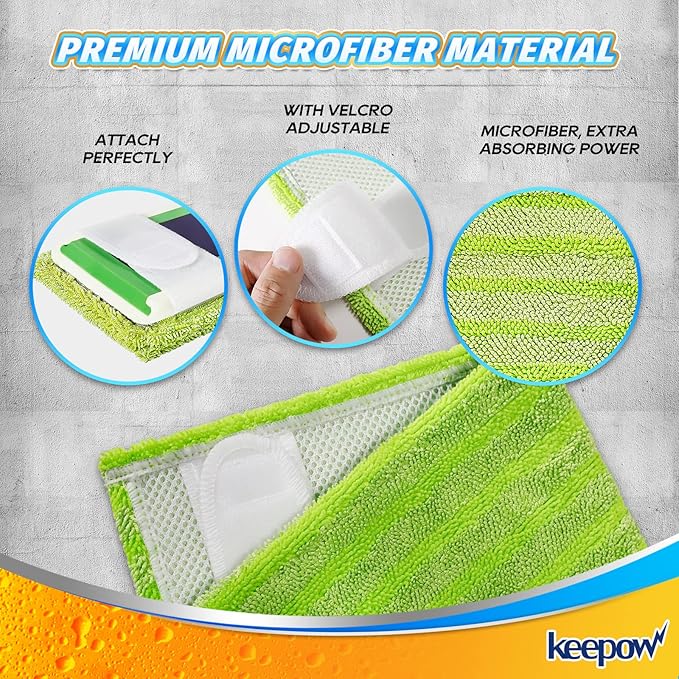 4 Pack Microfiber Mop Pads for Swiffer XL Mops Reusable Wet and Dry Mopping Cloths Compatible with Swiffer Sweeper XL,Washable XL Mop Refill Replacement for All Hardwood Dry Wet Cleaning