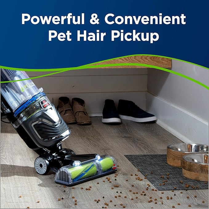 Bissell Pet Hair Eraser Turbo Rewind Vacuum, Lightweight, Automatic Cord Rewind, Tangle-Free Brush Roll, Headlights, Powerful Pet Hair Pickup, SmartSeal Allergen System, Blue, 27909