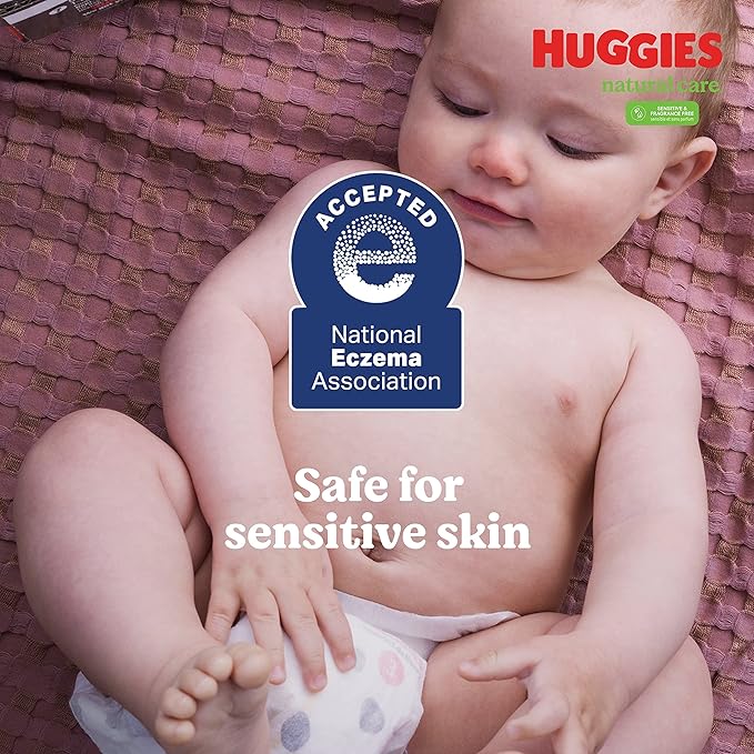 Baby Wipes, Huggies Natural Care Sensitive Baby Diaper Wipes, Unscented, Hypoallergenic, 1 Flip-Top Packs (56 Wipes Total)