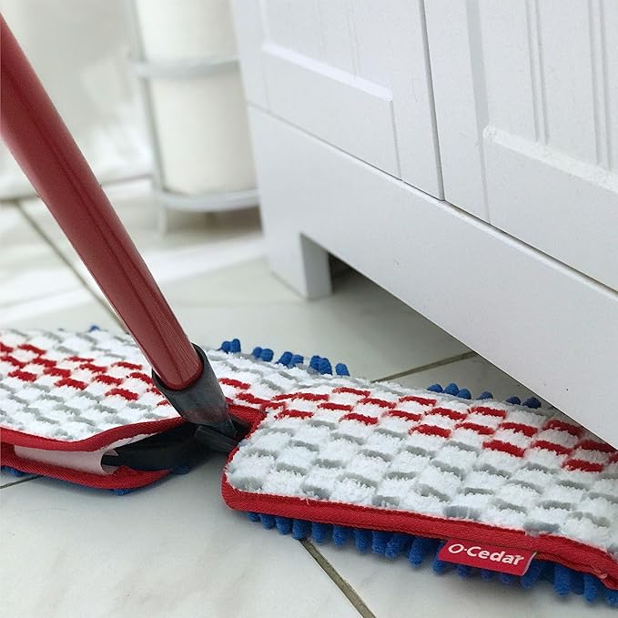 O-Cedar Hardwood Floor 'N More 3-Action Flip Mop Head Replacement | Machine Washable | Reusable | Microfiber Refill | Removes 99% of Bacteria