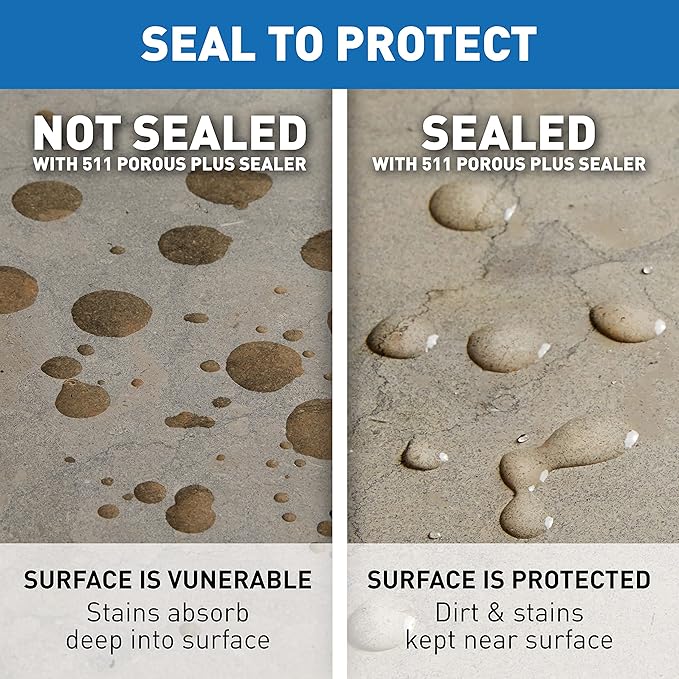 Miracle Sealants Plus QT 511 Porous Plus Sealer 32 oz Quart & TSC632OZR Tile & Stone Cleaner Spray, 32 oz