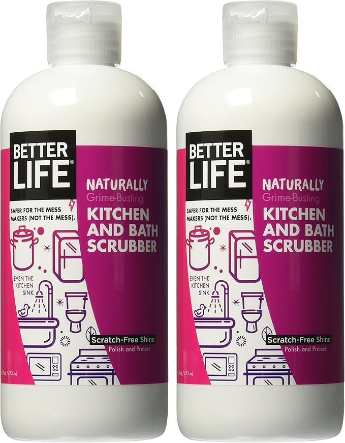 Better Life Natural Kitchen and Bath Scrubber, 16 Ounces (Pack of 2), 24434