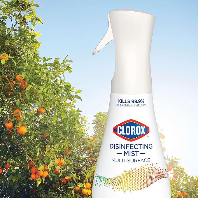 Clorox Disinfecting Mist, Lemon and Orange Blossom, 1 Spray and 1 Refill, 16 oz Each