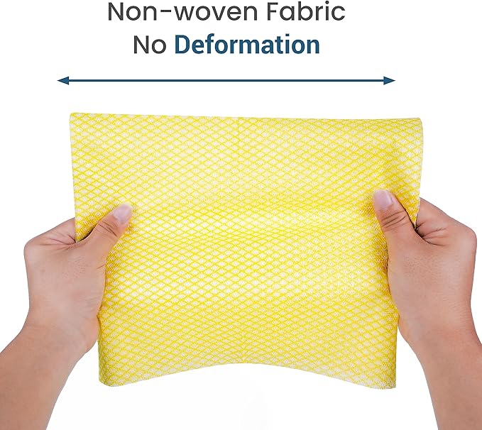 SCRUBIT Reusable Cleaning Wipes, Handy Wipes for Kitchen and Office - Dish Cloths for Washing Dishes - Multi Purpose Disposable Cleaning Towels (12 x 20 in) 72 Pack (Yellow)