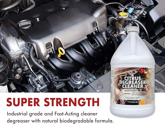 DU-MOST Heavy Duty Citrus Degreaser Cleaner Concentrate, Biodegradable, Clean & Remove Grease, Grime, Oil, Tar, Ink, Rubber Mark, Food Soil, 1 Gallon