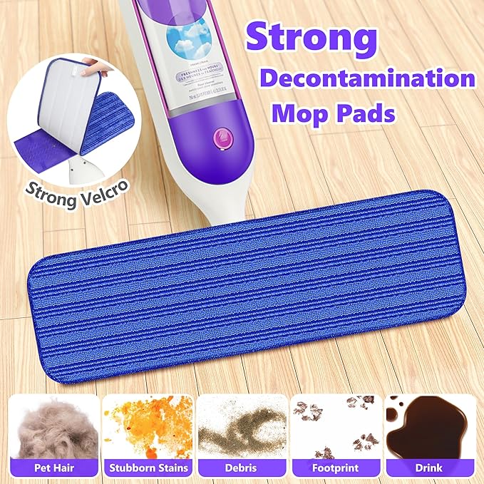 Reusable Mop Pads Compatible with Swiffer PowerMop, Microfiber Mop Pads Refills Mop Heads Replacement for Swiffer Mop Spray Mop Floor Mop, Washable Reusable Floor Mopping Refills, 5 Pack
