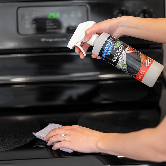 Amazing Ceramic & Glasstop oven cleaner heavy duty- Fume Free & Scratch Free - Streakfree - Powerful, Natural Enzymes - USA Made