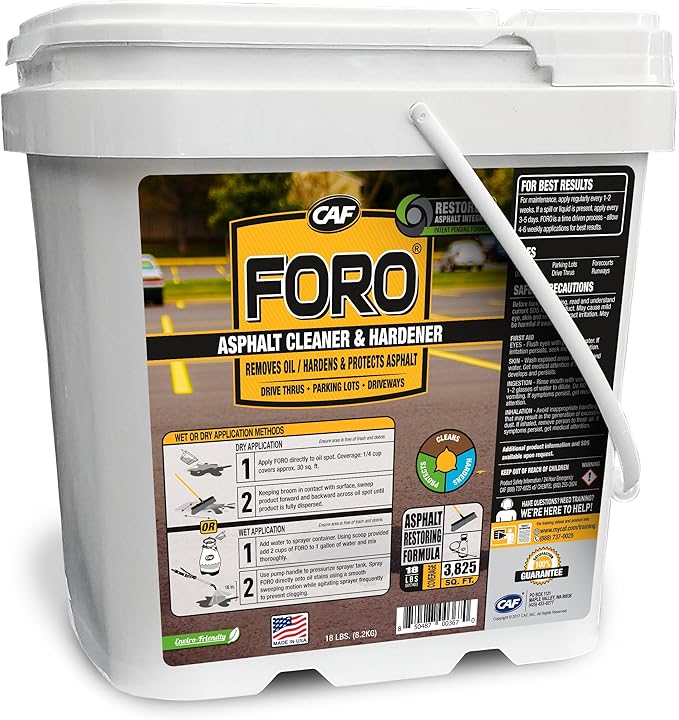 CAF Outdoor Cleaning FORO® Asphalt Cleaner and Hardener for all Asphalt Surfaces (15.75 lbs)