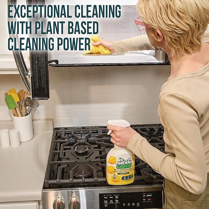 Mean Green Non-Concentrated Ready-to-Use Multi-Purpose Cleaner, Citrus & Green Tea, 32 Ounce, 6 Pack