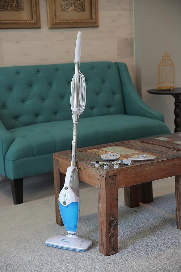 Steamfast SF-295 3-in-1 Mop, Handheld Steam Cleaner, and Fabric Steamer, 7 Steam Levels, 9 Accessories, 2 Washable Mop Pads