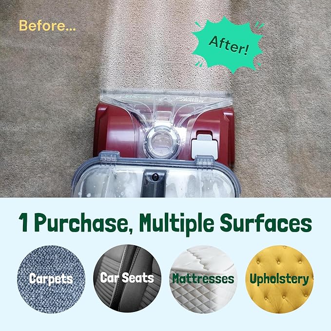 Sunny & Honey Carpet Miracle - Carpet Cleaner Shampoo - Deep Stain Remover & Odor-Deodorizing Formula - Rug Shampoo & Upholstery Cleaner Solution (128 Fl Oz, Spring Mint Scent)