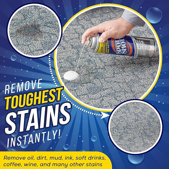 NYCPI & GA Towel and Brush along with Carpet Stain Remover Kit with Bottles | Complete Cleaning Set for Tough Stains, Odors, and Messes | Perfect for Old & New Stains (5.33 Fl Oz (Pack of 3))
