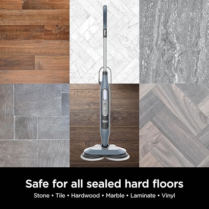 Shark Steam & Scrub Steam Mop, Scrubbing & Sanitizing, 2 Steam Modes, Rotating Pads, XL Water Tank, Swivel Steering, Designed for Hardwood, Marble, Tile, and Stone, Blue, S8000
