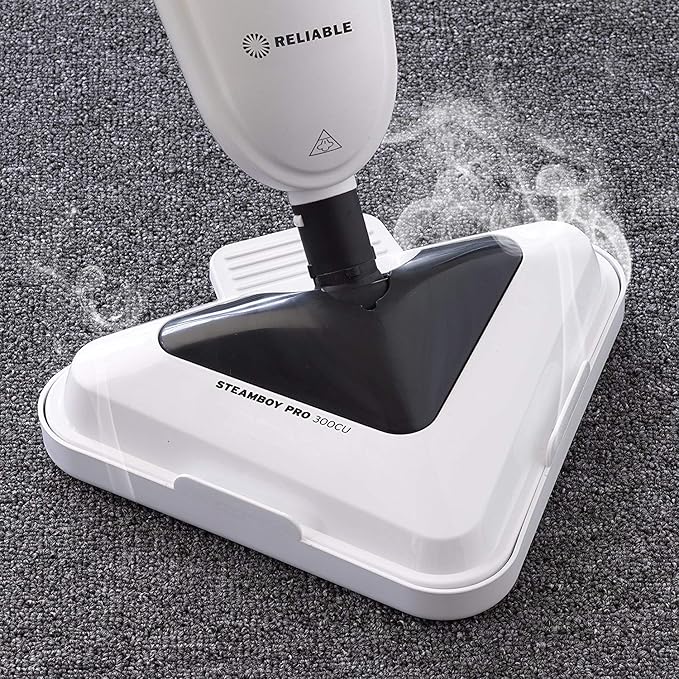 Reliable 300CU Steam Floor Mop - Pro Steamboy mop with 2 Microfiber Pads, 1500W Power of Steam for Tile, Hardwood Floor and Carpets, Fast Heat-Up time, 180-Degree Swivel Head to Reach the Hard Places