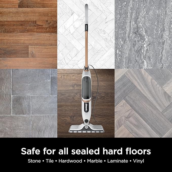 Shark SteamSpot Steam Mop with Steam Blaster Technology, 3 Steam Modes, 2 Washable Pads, XL Removable Water Tank, Lightweight, Steam Cleaner for sealed Hard Floors, Hardwood, Tile, Laminate, S2001